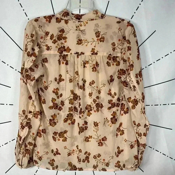 LUCKY BRAND Long Sleeve Floral Sheer Blouse - Picture 5 of 5